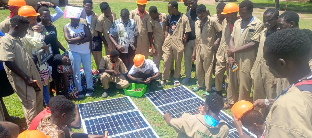Hands-on solar training session in progress